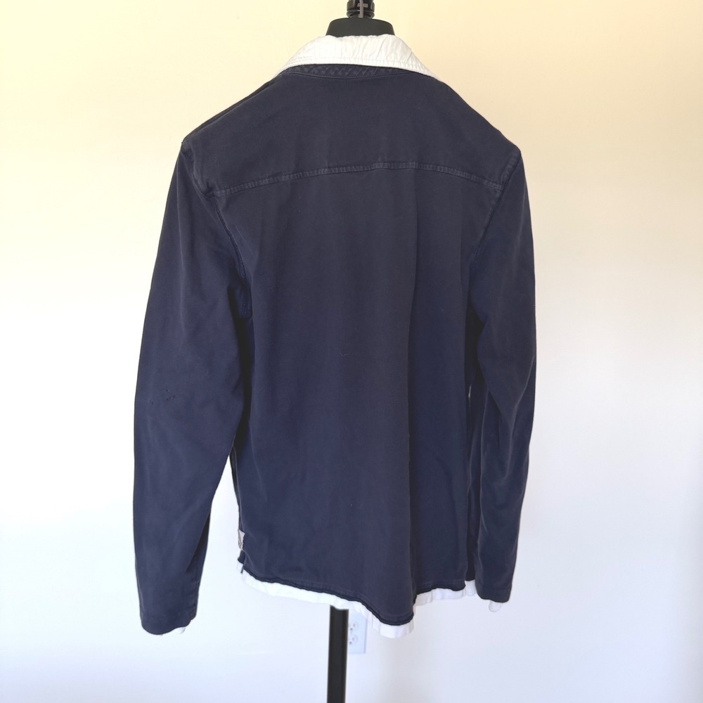 Scotch & Soda Rugby Shirt Navy Blue White Collar Long Sleeve Size L - Picture 4 of 8